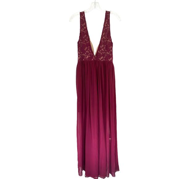 Lulus Make Way for‎ Wonderful Berry Red Lace Formal Sleeveless Maxi Dress Large - Picture 10 of 14